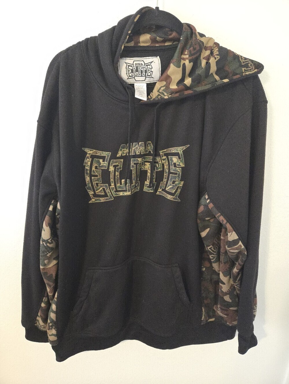MMA Elite Camouflage Camo Black Hoodie Mens XL